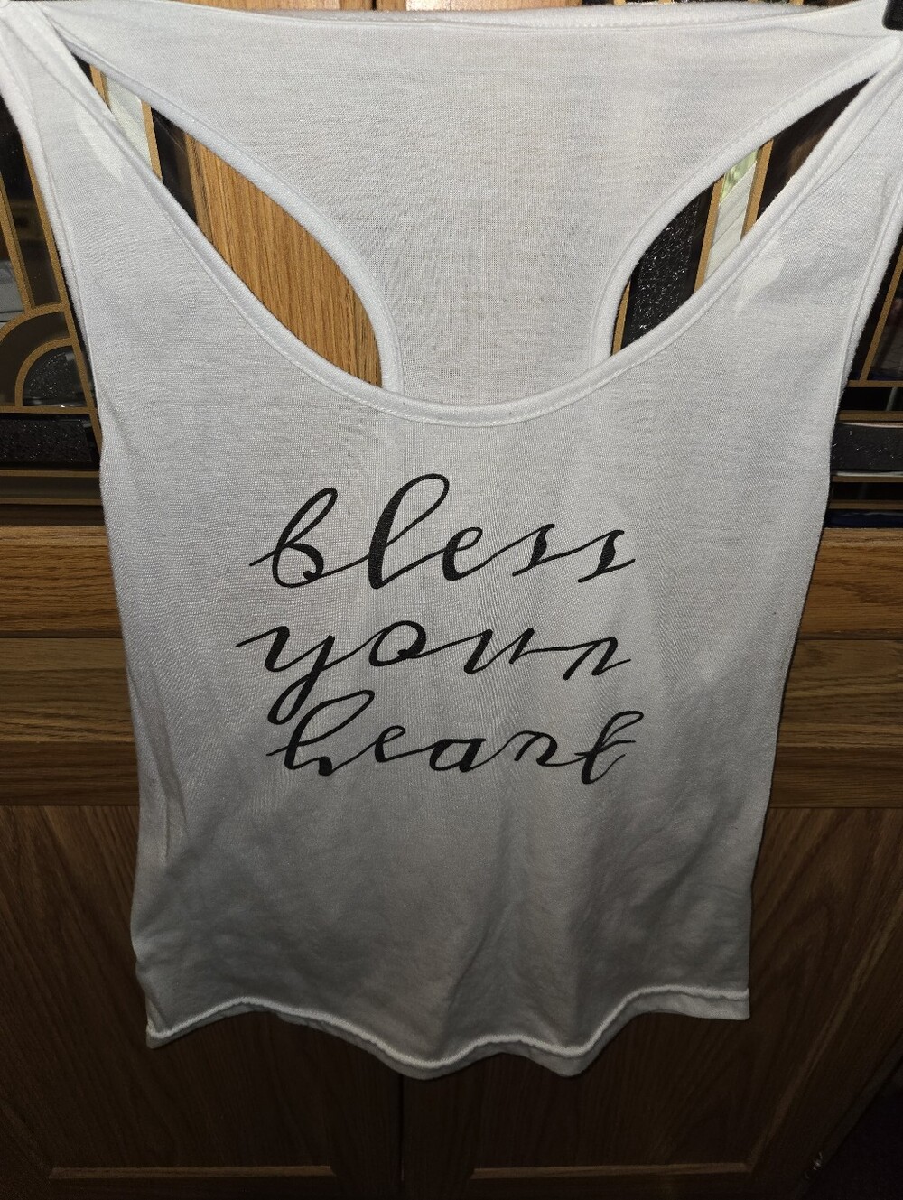 Bless Your Heart White Graphic Racerback Tank